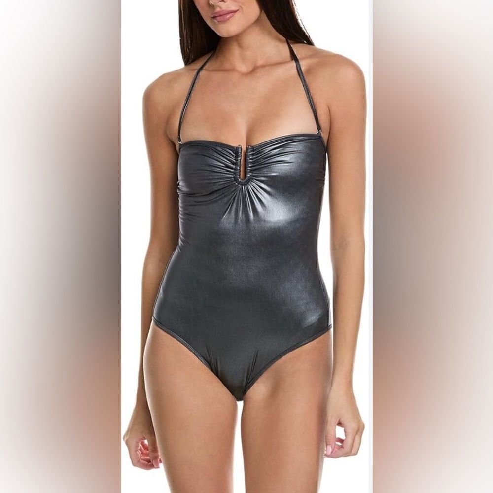 Zadig Voltaire Lumiere Swim Suit/ Body Suit Metallic silver One Piece NWT 40/8